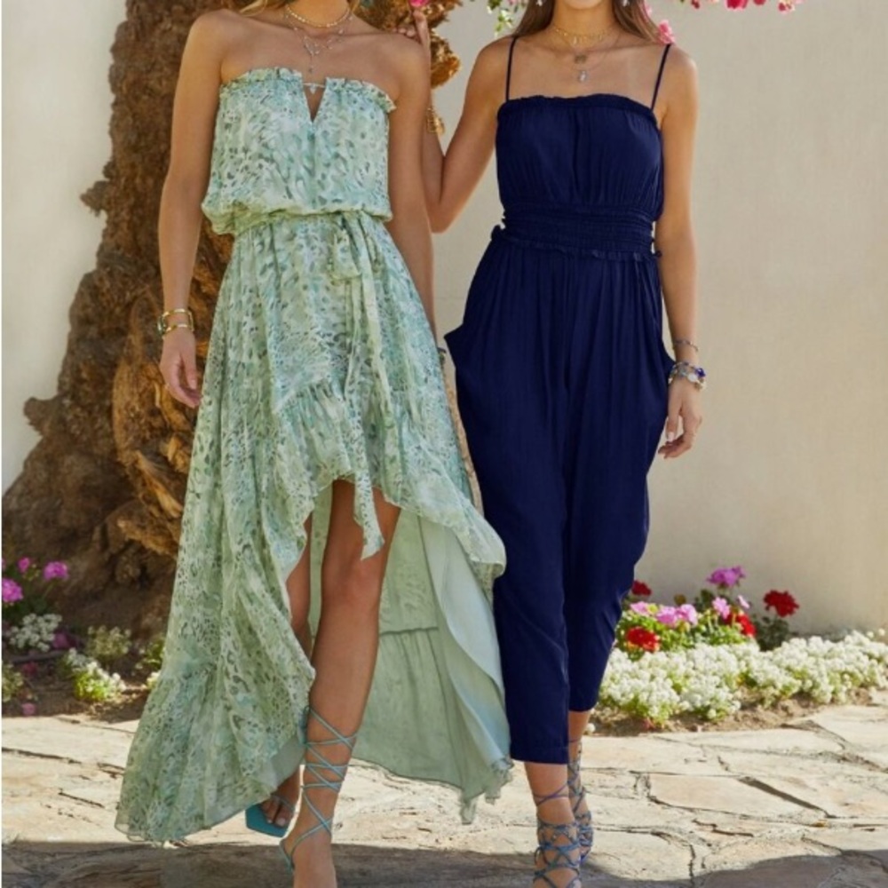 Ramy Brook Mint Green Asymmetrical Strapless Dress